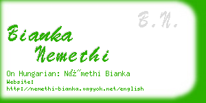 bianka nemethi business card
